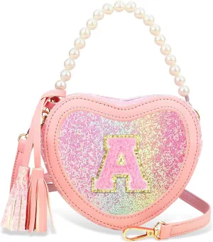 Birthday Purse Gifts for Little Girls - Girls Heart Princess Handbags Shoulder Kids Crossbody Bag Toddler Purse for Christmas Gift A