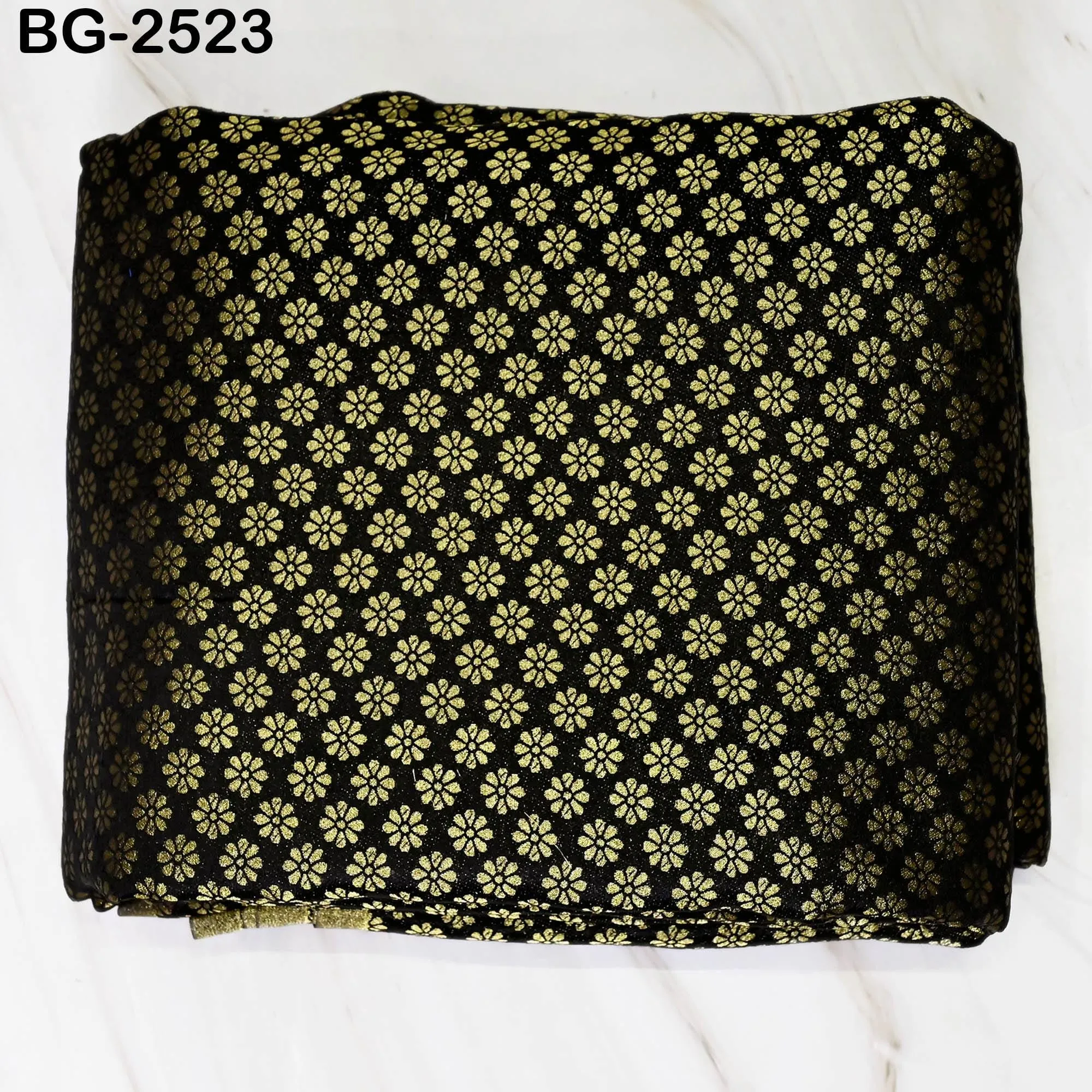 Black Gold Art Silk Banarasi Brocade Fabric by the Yard Wedding Dress Costume Indian Jacquard Fabric Cushion Covers Home Décor