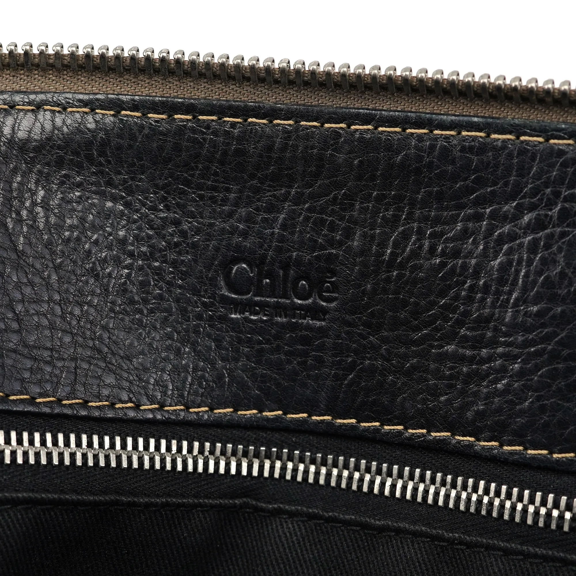 Black Leather Edith 2-Way Tote Bag