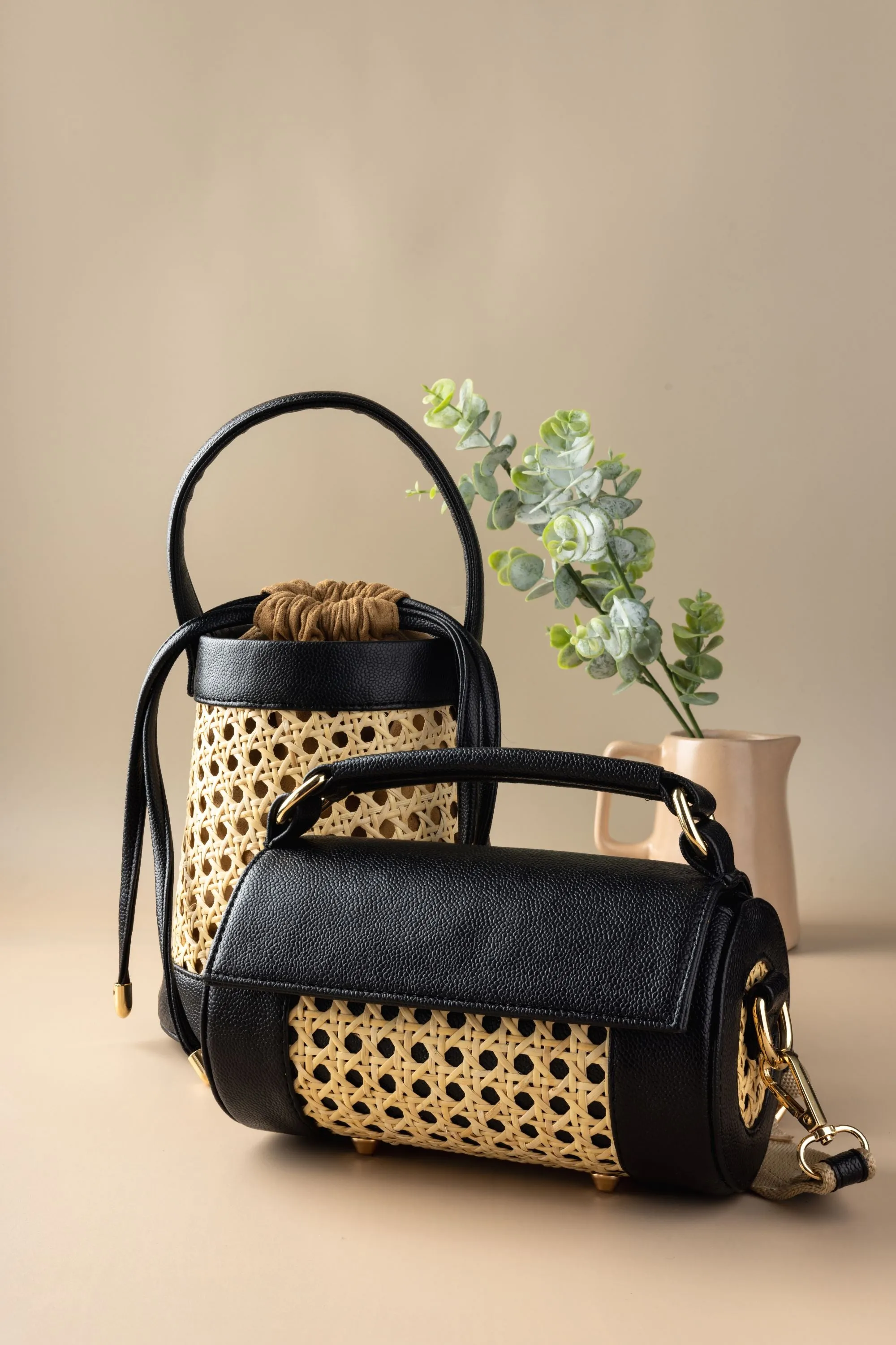 Black Meadow Bucket Bag