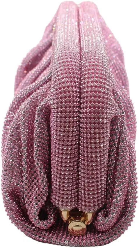 Bling Rhinestone Purse Bags Dumpling Clutch Purses for Women Formal Wedding Party Prom Evening Handbags