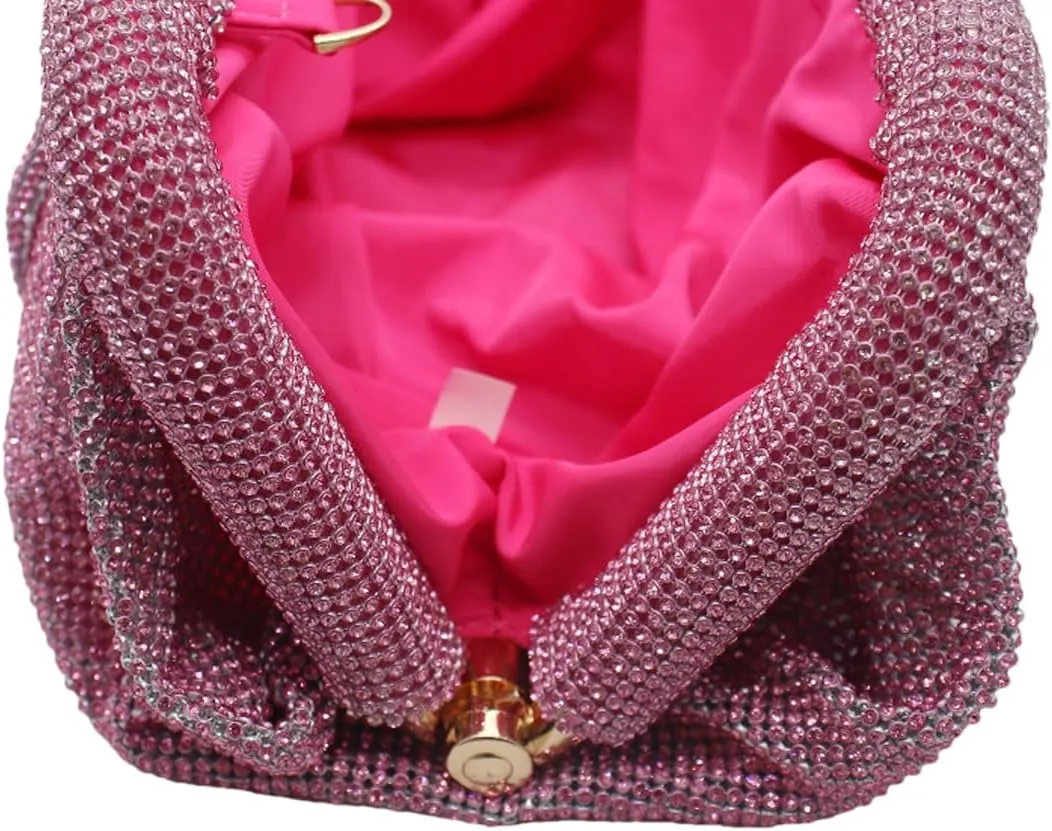 Bling Rhinestone Purse Bags Dumpling Clutch Purses for Women Formal Wedding Party Prom Evening Handbags