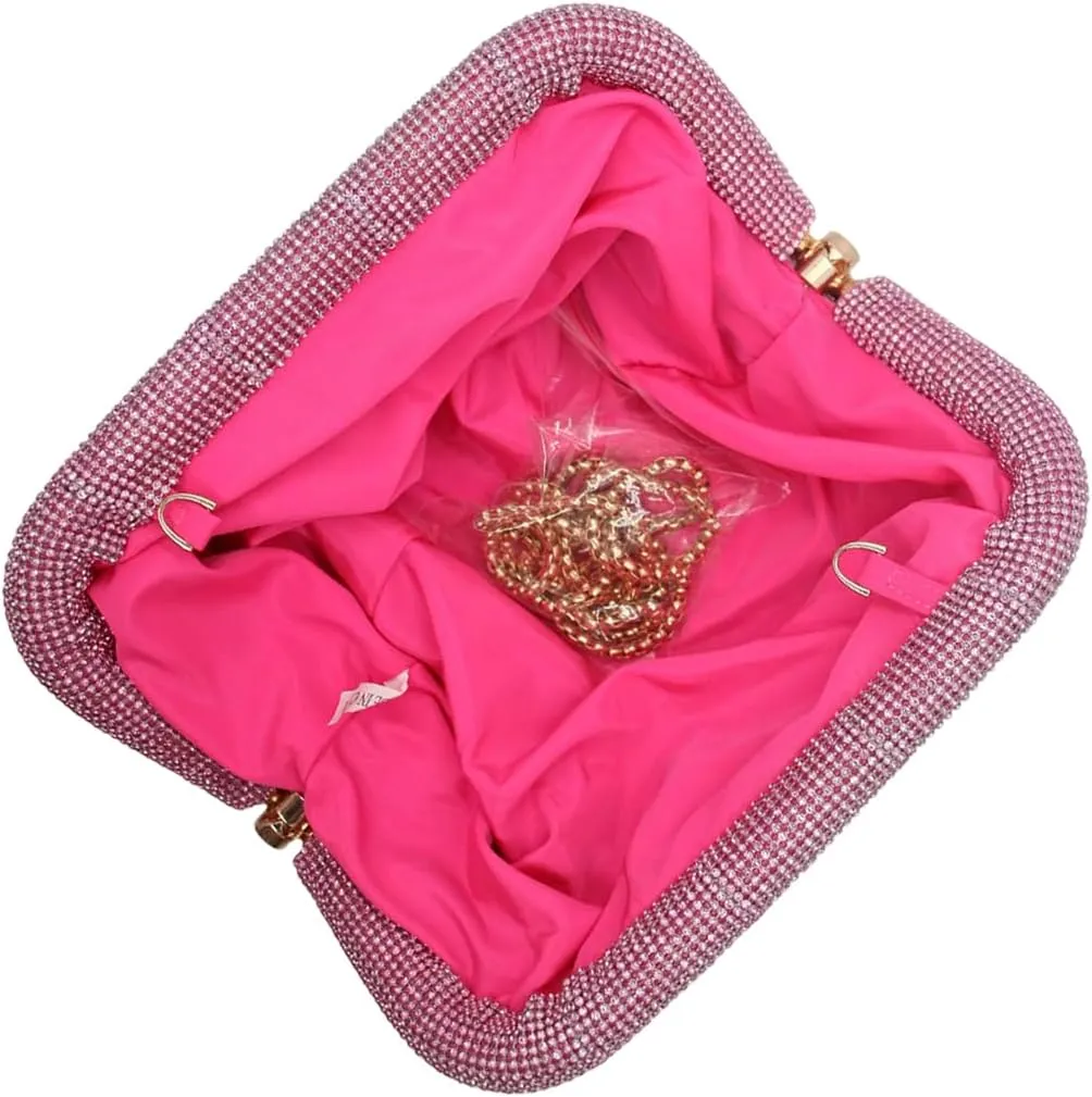 Bling Rhinestone Purse Bags Dumpling Clutch Purses for Women Formal Wedding Party Prom Evening Handbags