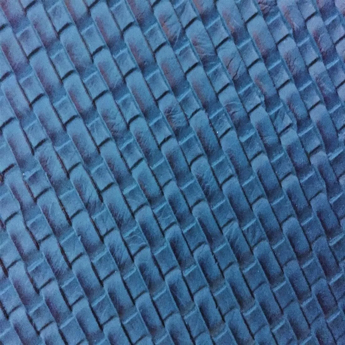 Blue Basket Weave Woven Upholstery Vinyl Fabric - Sold by The Yard - 54" / 55"