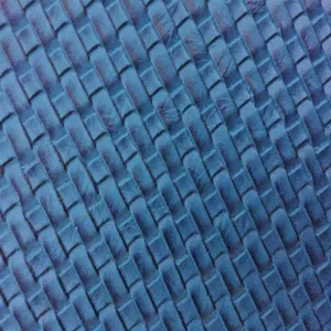 Blue Basket Weave Woven Upholstery Vinyl Fabric - Sold by The Yard - 54" / 55"