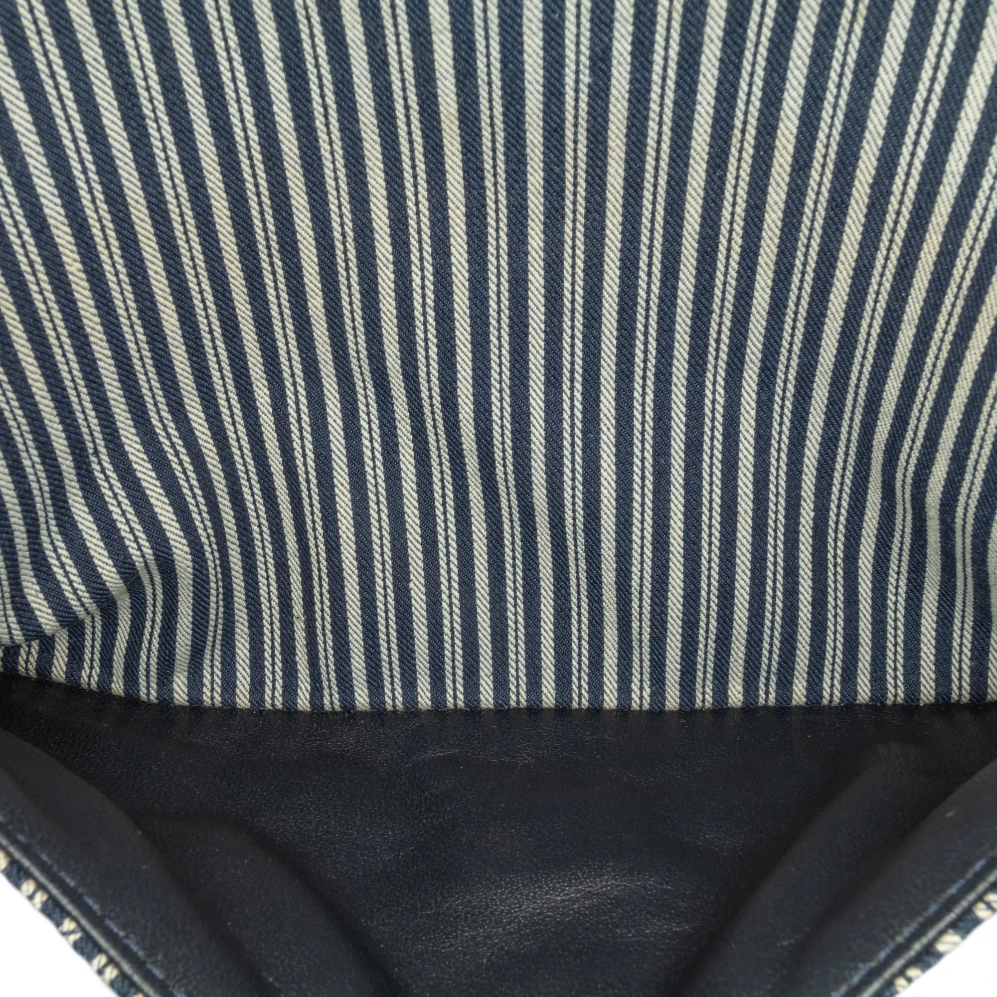 Blue Chanel Medium Classic Canvas Sequin Stripes Double Flap Shoulder Bag