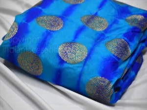 Blue Lehenga Skirt Banaras Brocade Fabric by the yard Bridal Wedding Dresses Banarasi for Drapery Cushion Covers Saree Blouses Home Décor