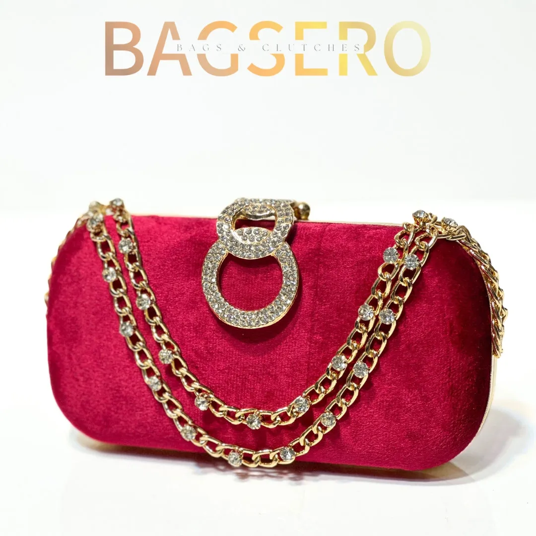 Blush Glamour Velvet Clutch
