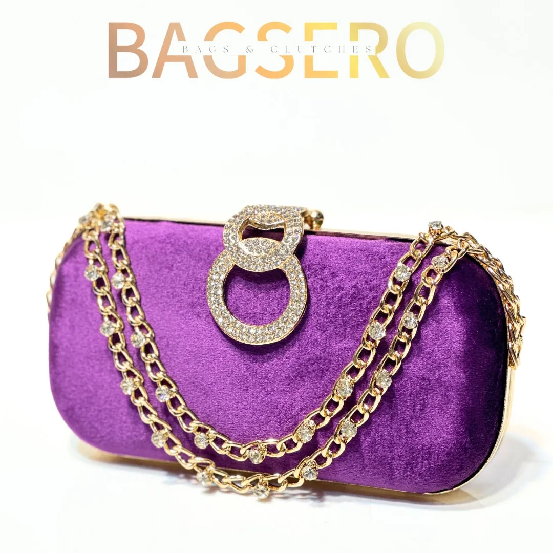 Blush Glamour Velvet Clutch