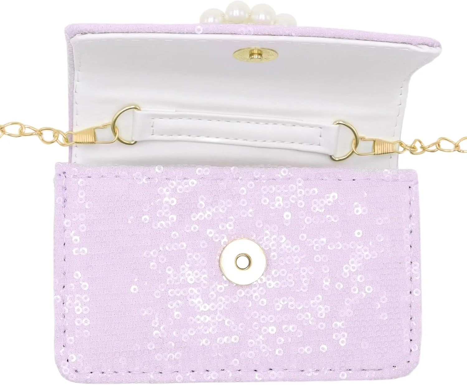 BOLLEY JOSS Kids Sequin Mini Purse Little Girls Shiny Handbag with Pearl Handle Gold Chain Cute Toddlers Crossbody Purses