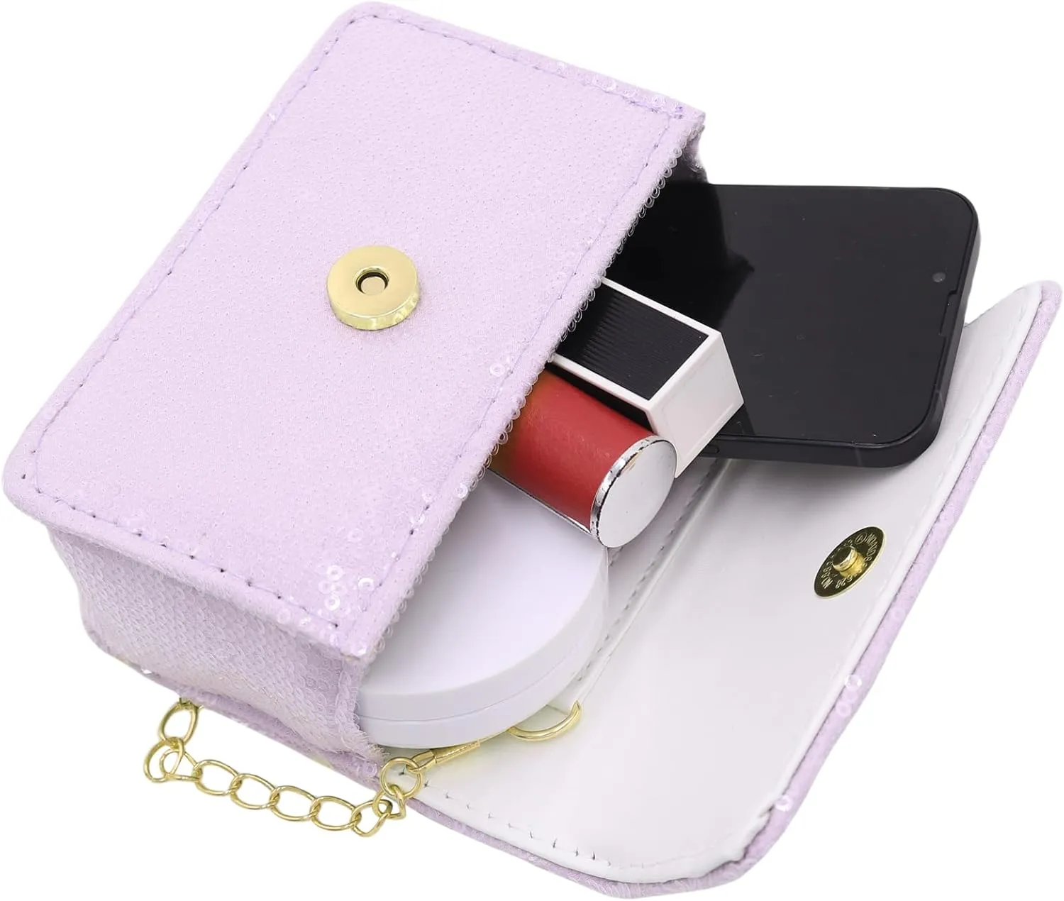 BOLLEY JOSS Kids Sequin Mini Purse Little Girls Shiny Handbag with Pearl Handle Gold Chain Cute Toddlers Crossbody Purses