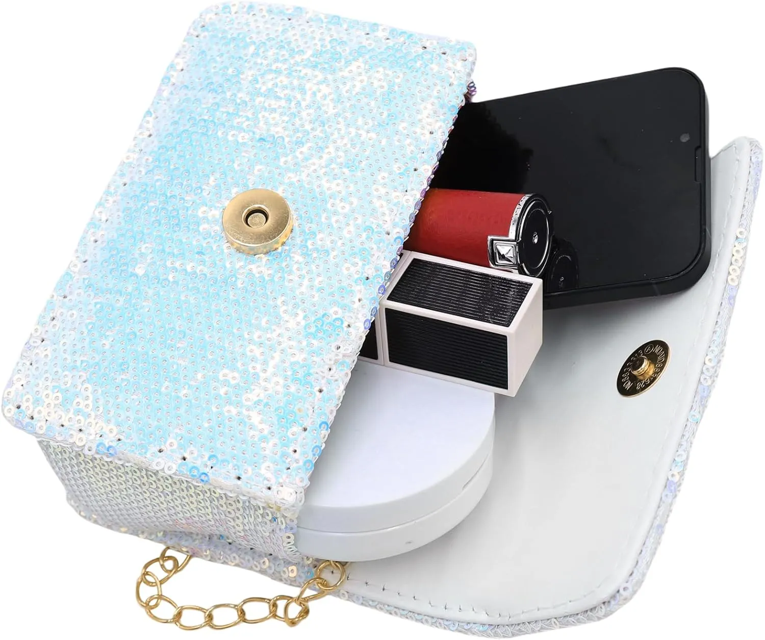 BOLLEY JOSS Kids Sequin Mini Purse Little Girls Shiny Handbag with Pearl Handle Gold Chain Cute Toddlers Crossbody Purses
