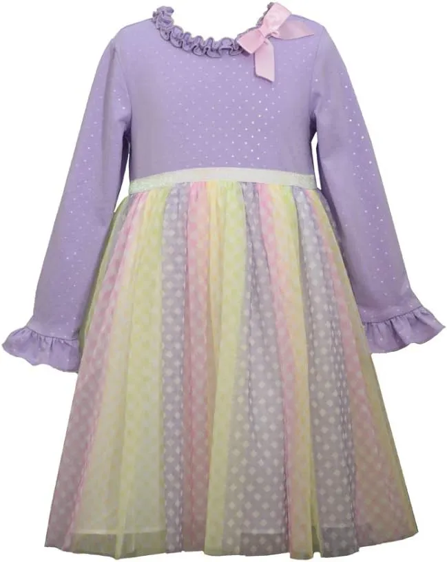Bonnie Jean Girl's Easter Dress - Purple Pastel Tutu Dress for Baby, Toddler and Little Girls