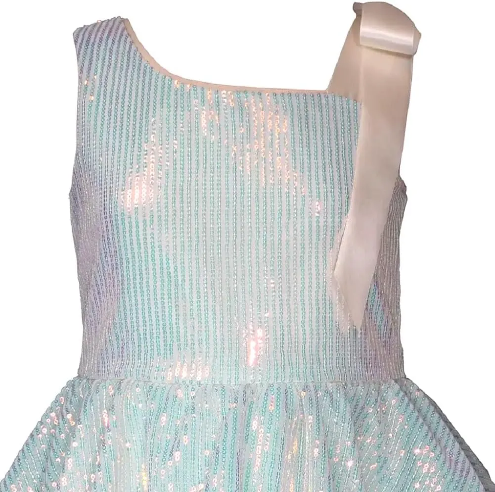 Bonnie Jean Girls Size 7-16 Sequin Bodice Shoulder Bow Dress