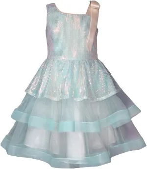 Bonnie Jean Girls Size 7-16 Sequin Bodice Shoulder Bow Dress