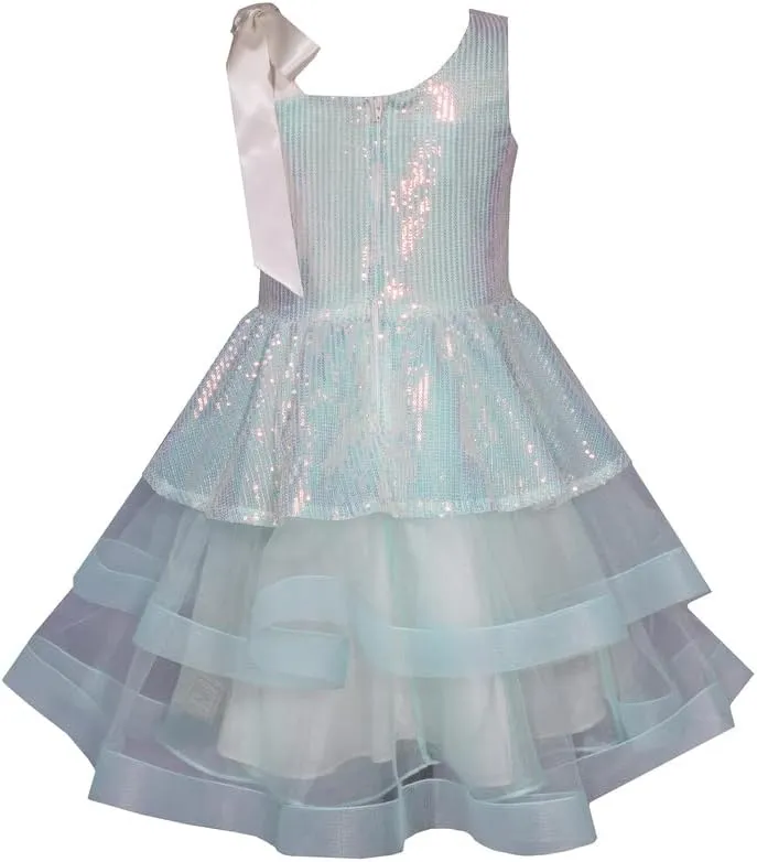 Bonnie Jean Girls Size 7-16 Sequin Bodice Shoulder Bow Dress