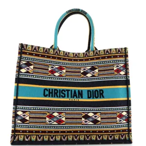 Book Tote Embroidered Canvas Large
