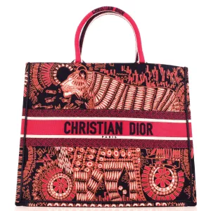 Book Tote Embroidered Canvas Large