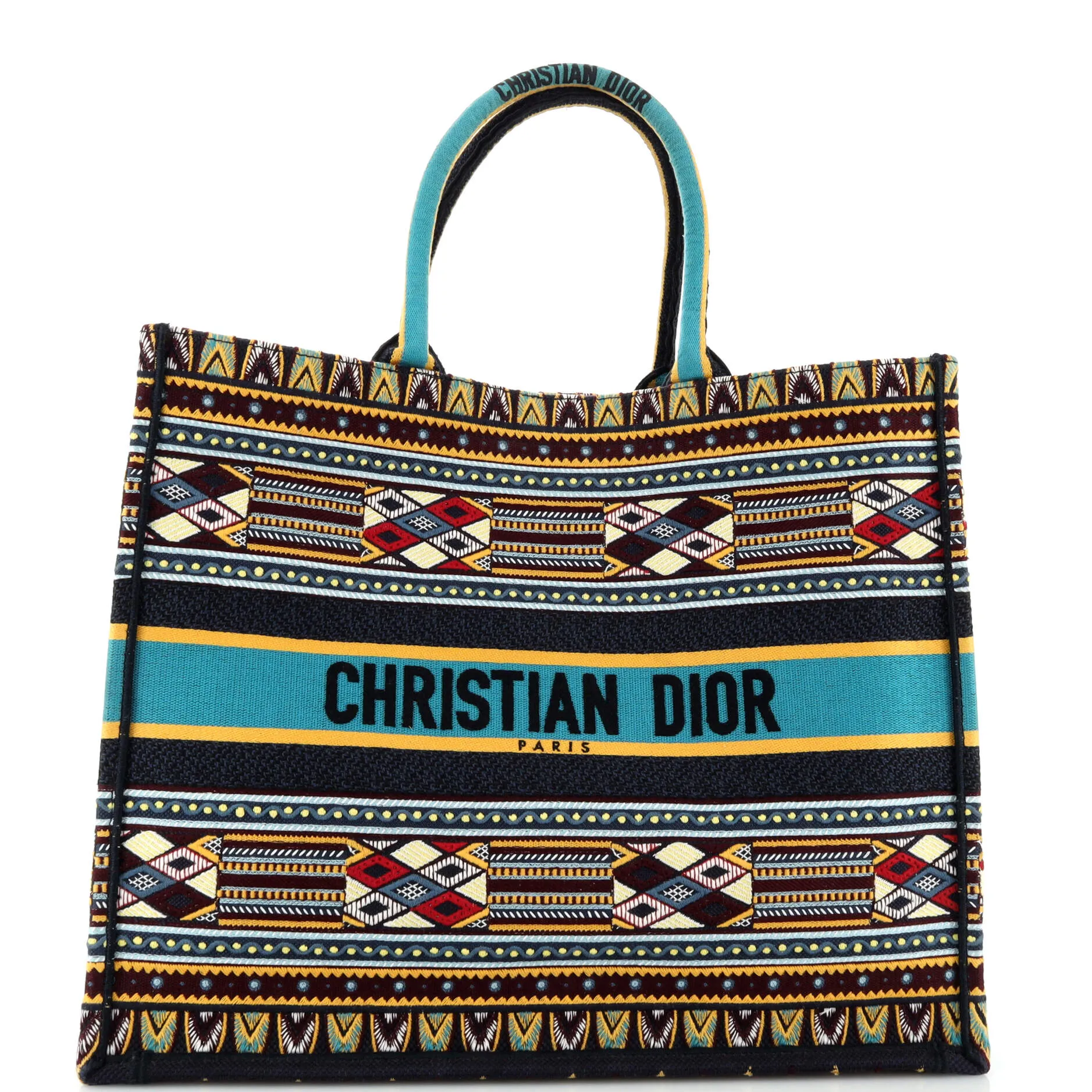 Book Tote Embroidered Canvas Large