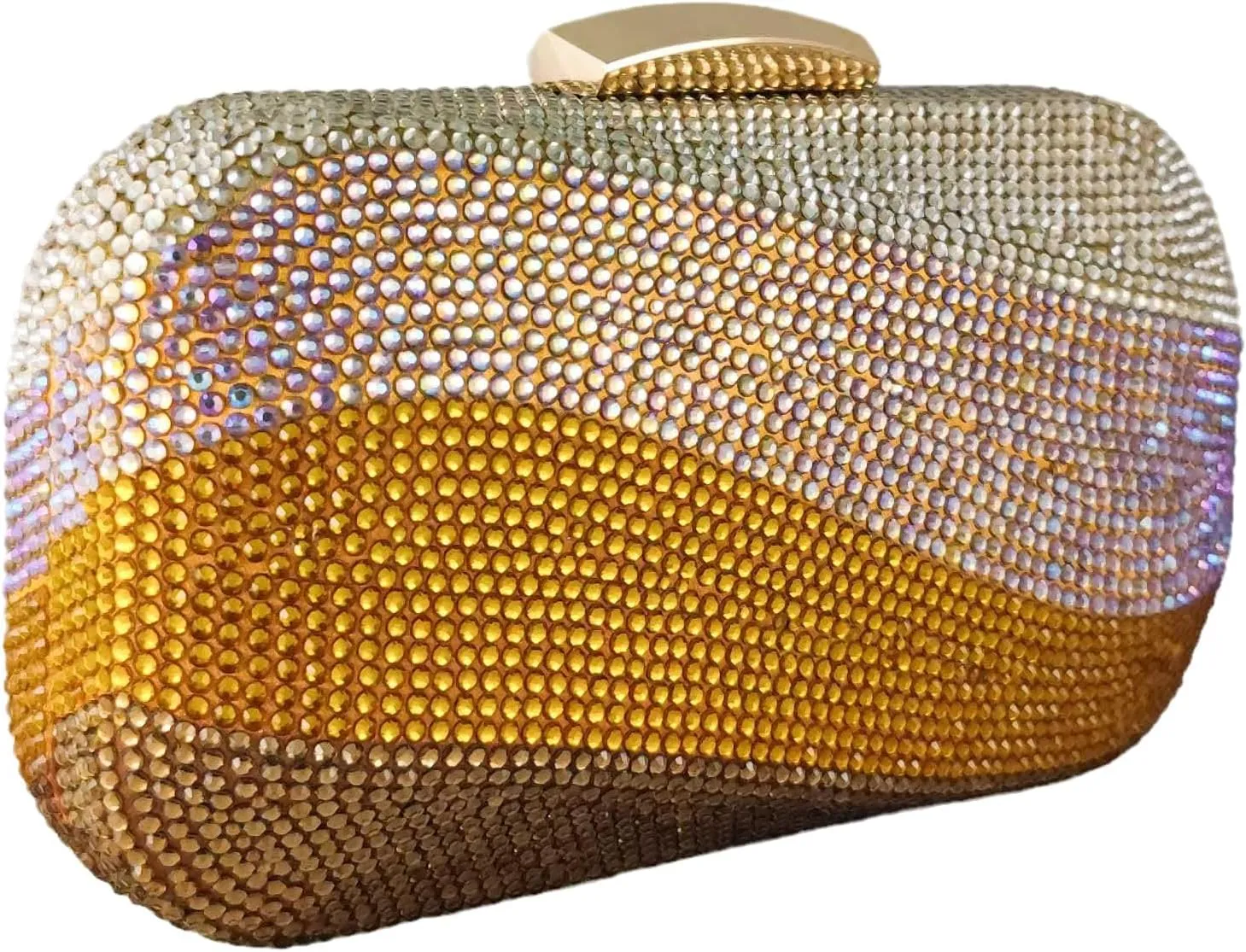 Boutique De FGG Sea Wave Luxury Crystal Clutch Evening Bags for Women Colorful Rhinestone Wedding Handbags and Purses