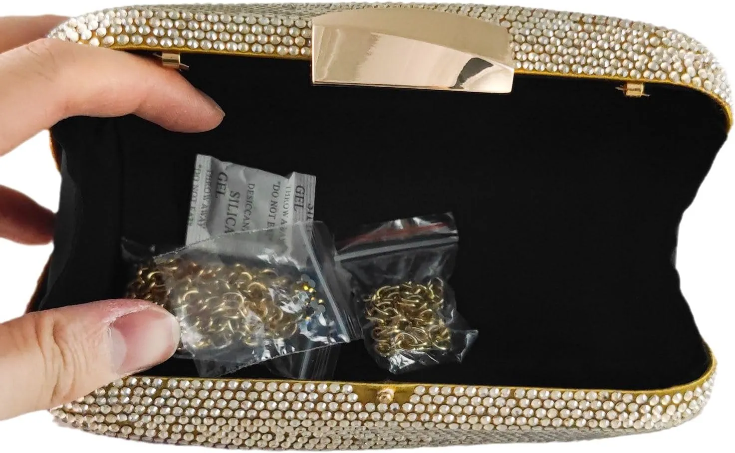 Boutique De FGG Sea Wave Luxury Crystal Clutch Evening Bags for Women Colorful Rhinestone Wedding Handbags and Purses