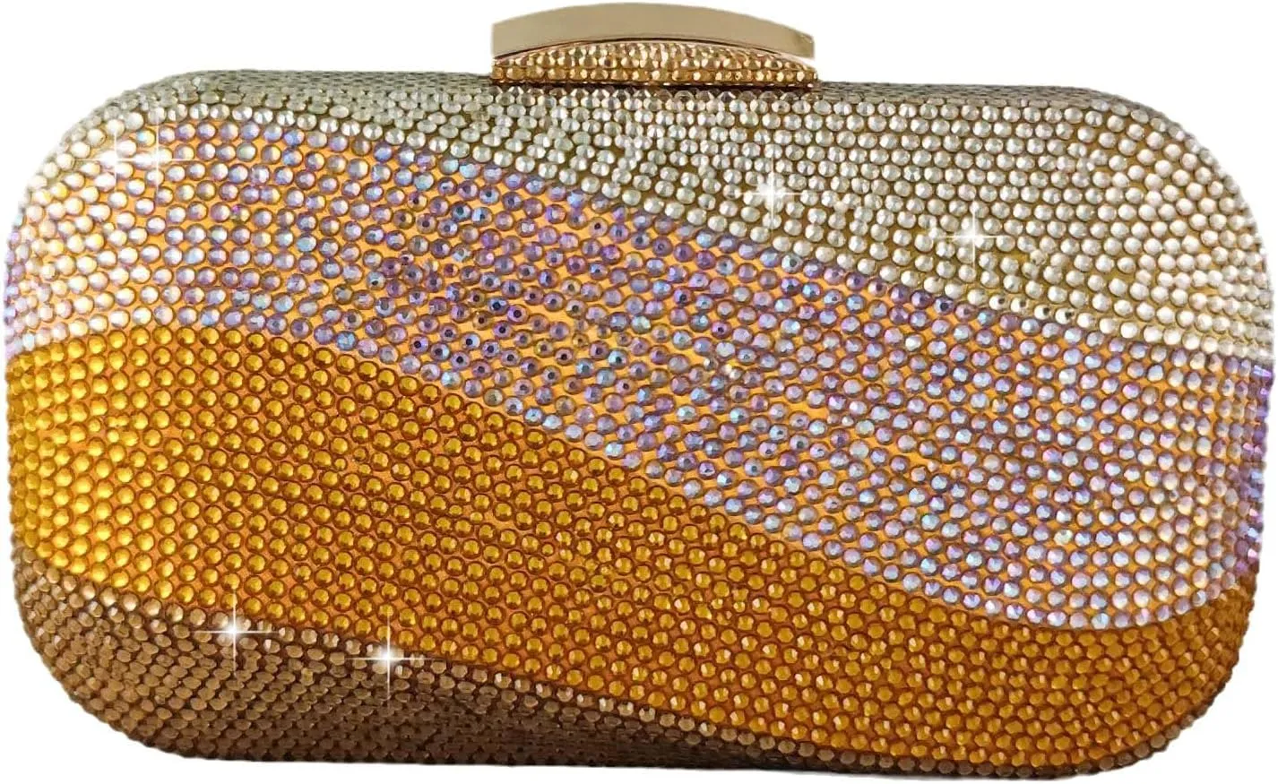 Boutique De FGG Sea Wave Luxury Crystal Clutch Evening Bags for Women Colorful Rhinestone Wedding Handbags and Purses