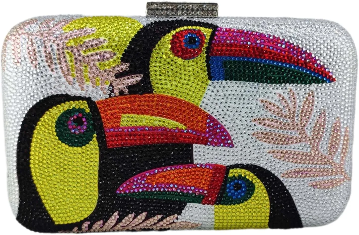 Boutique De FGG Toucan Bird Crystal Clutch Purses for Women Evening Minaudiere Handbags Party Rhinestone Clutch Bag,Mini