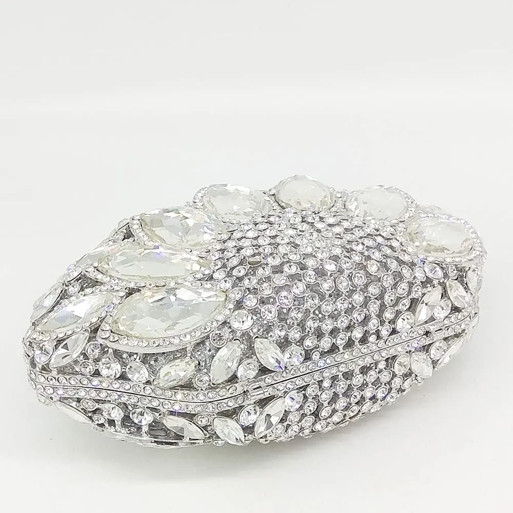 Boutique De FGG Women Peacock Clutch Crystal Evening Bags Bridal Wedding Rhinestone Handbags Cocktail Purse