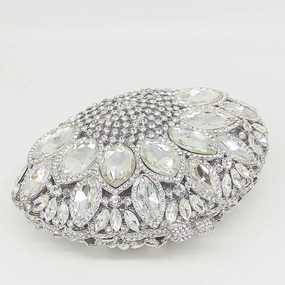 Boutique De FGG Women Peacock Clutch Crystal Evening Bags Bridal Wedding Rhinestone Handbags Cocktail Purse