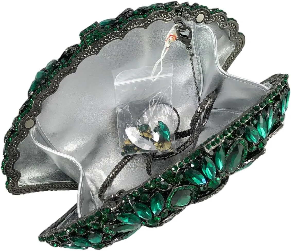 Boutique De FGG Women Peacock Clutch Crystal Evening Bags Bridal Wedding Rhinestone Handbags Cocktail Purse