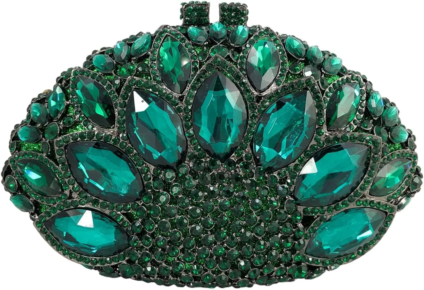 Boutique De FGG Women Peacock Clutch Crystal Evening Bags Bridal Wedding Rhinestone Handbags Cocktail Purse