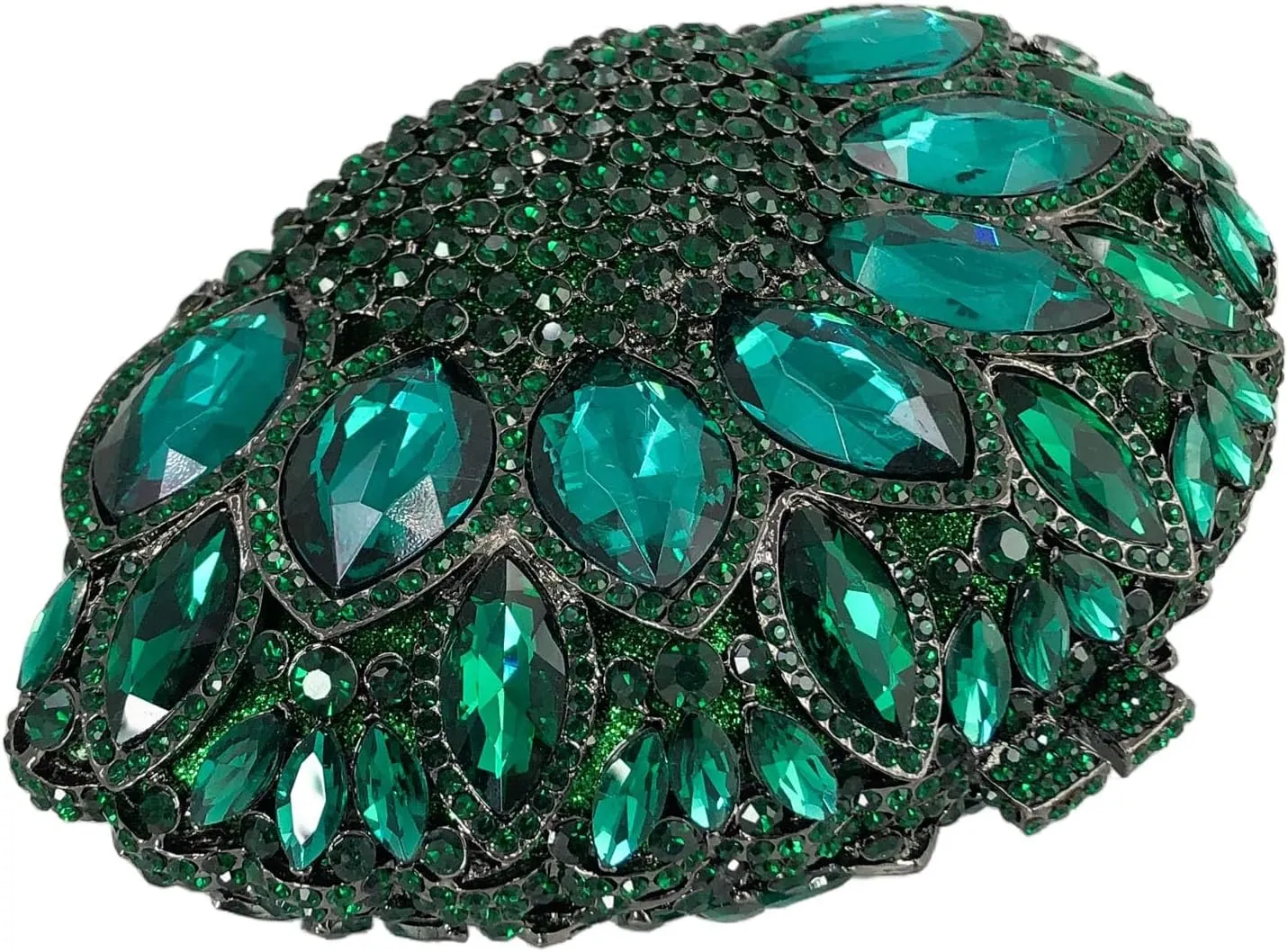 Boutique De FGG Women Peacock Clutch Crystal Evening Bags Bridal Wedding Rhinestone Handbags Cocktail Purse