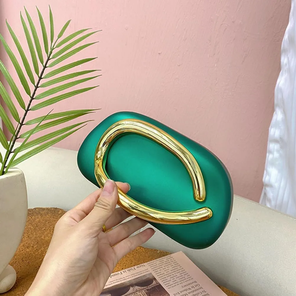 Box Clutch Purses for Women,Shell Evening Bag Gold Metal Handle PU Leather Clutch Chain Crossbody for Wedding 2025