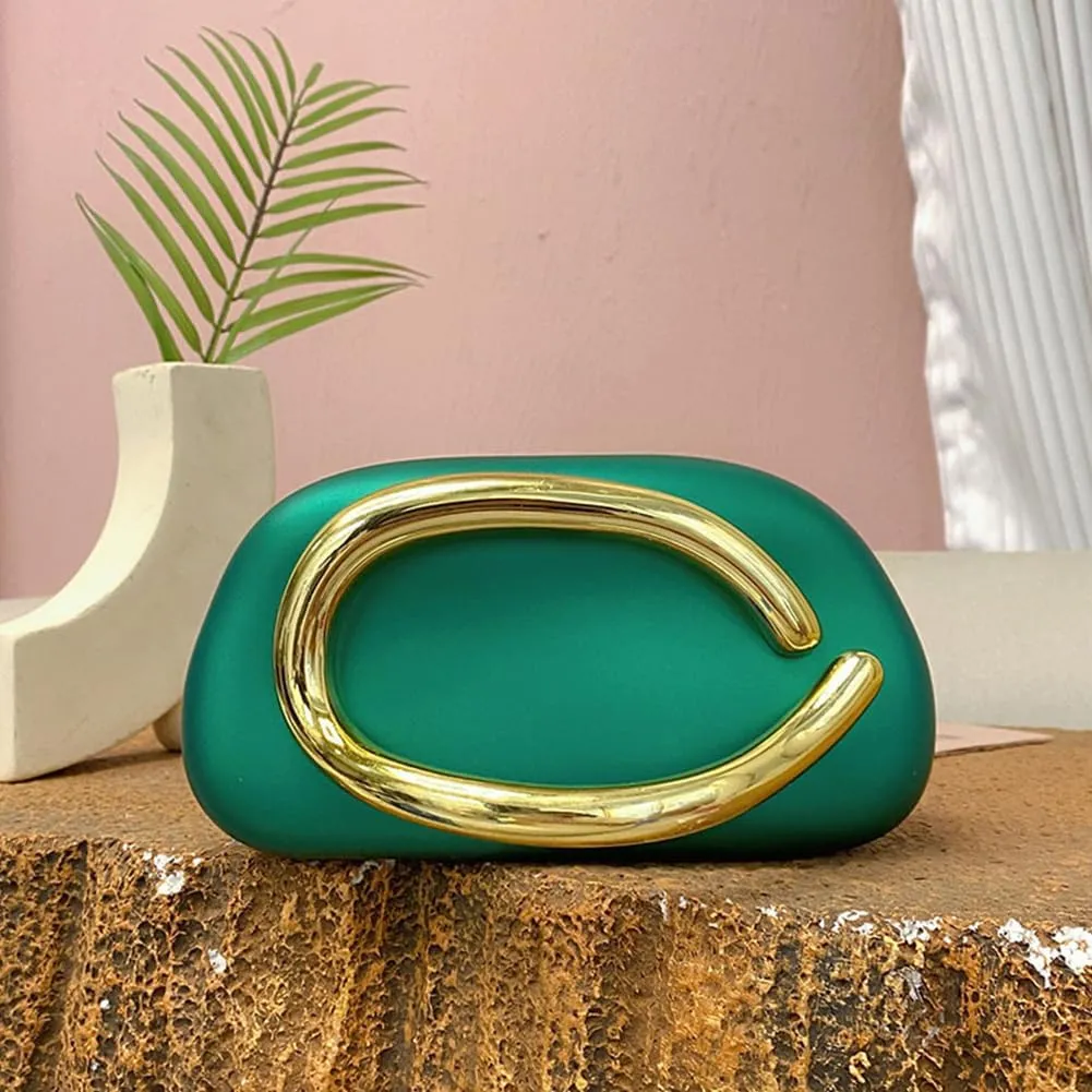Box Clutch Purses for Women,Shell Evening Bag Gold Metal Handle PU Leather Clutch Chain Crossbody for Wedding 2025