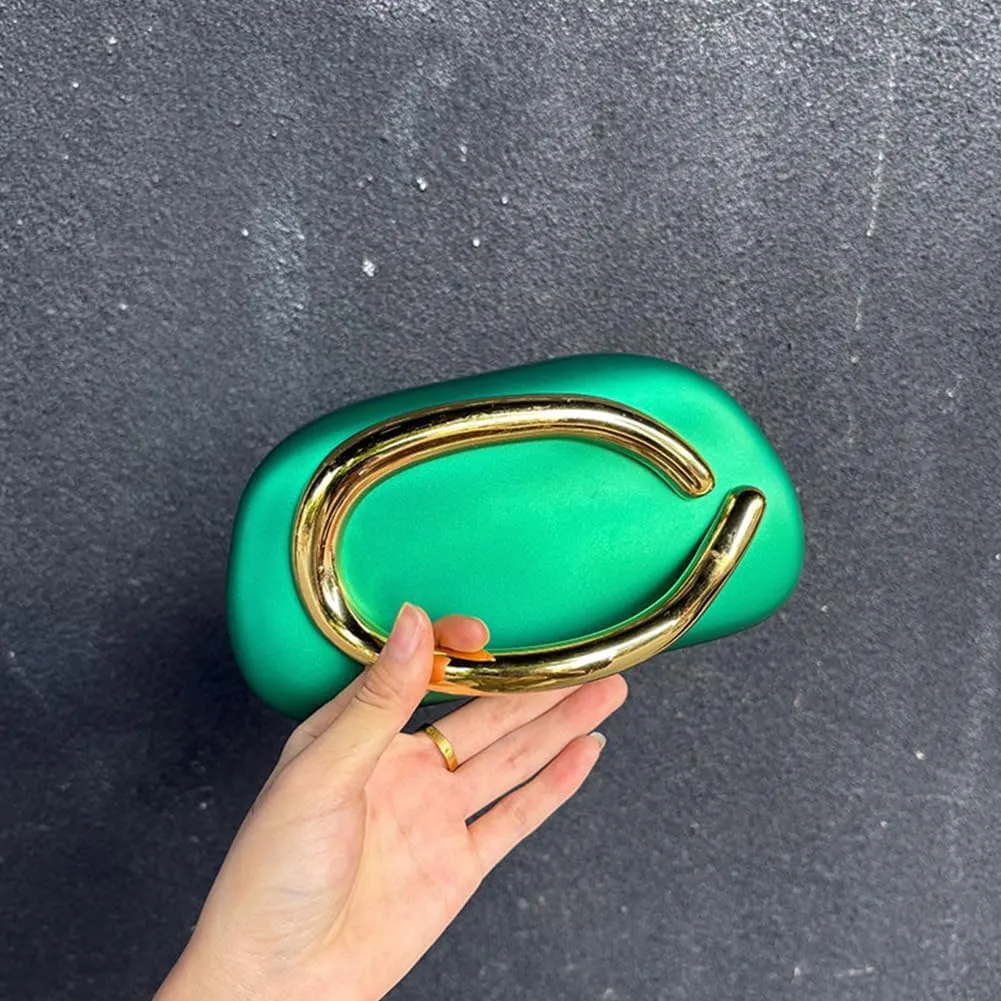 Box Clutch Purses for Women,Shell Evening Bag Gold Metal Handle PU Leather Clutch Chain Crossbody for Wedding 2025