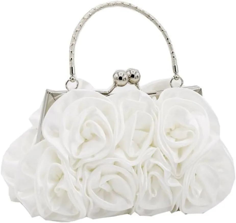 Bridal Handbag for Wedding Party Women's Fashion Flower Dinner Bag Clutch Purse