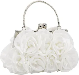 Bridal Handbag for Wedding Party Women's Fashion Flower Dinner Bag Clutch Purse