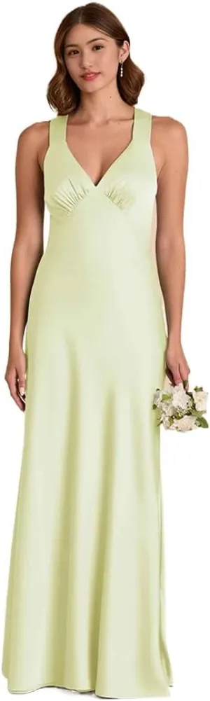 Bridemaid Dresses Spaghetti Strap v-Neck Marmaid Floor Length Dresses for Women Formal