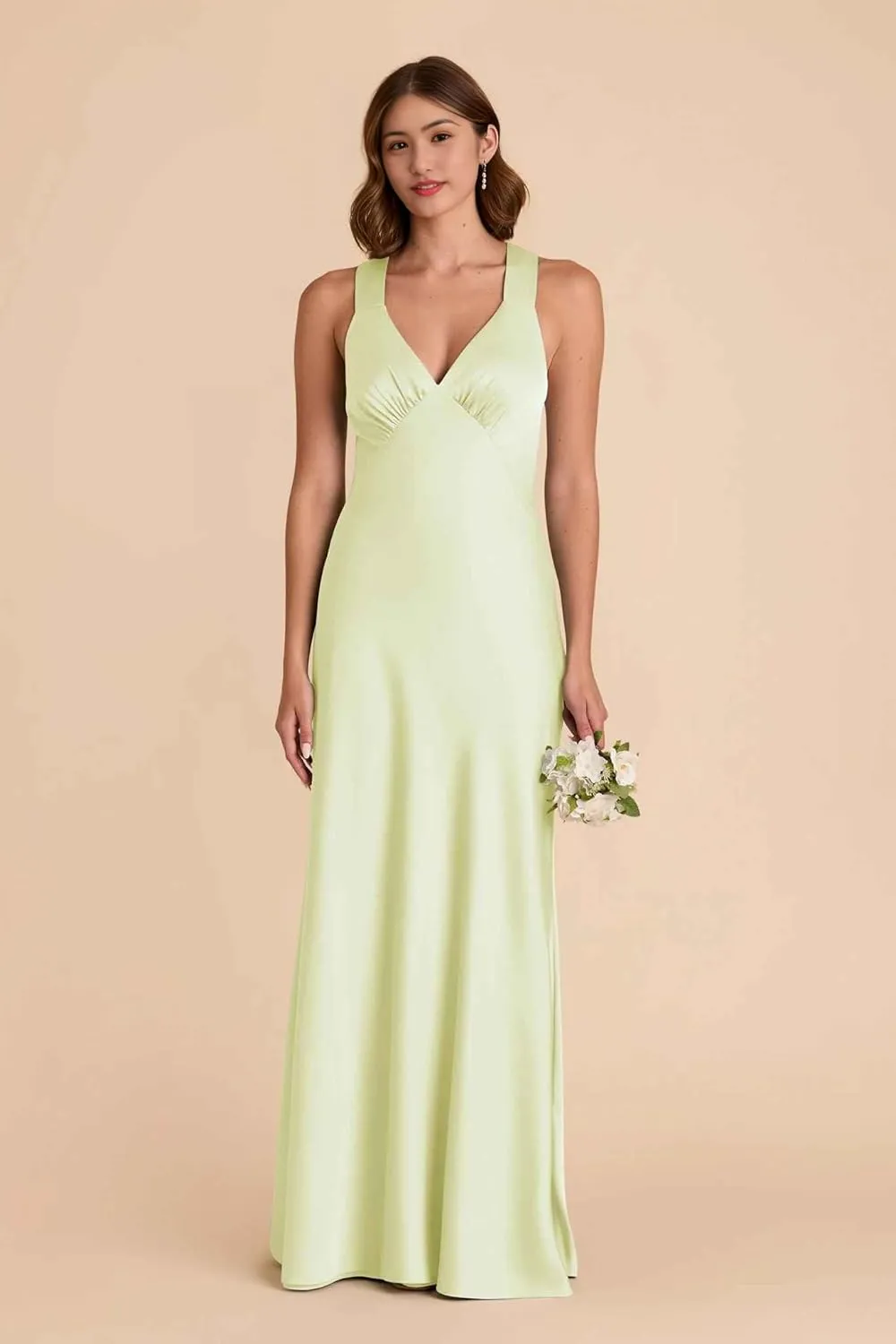Bridemaid Dresses Spaghetti Strap v-Neck Marmaid Floor Length Dresses for Women Formal