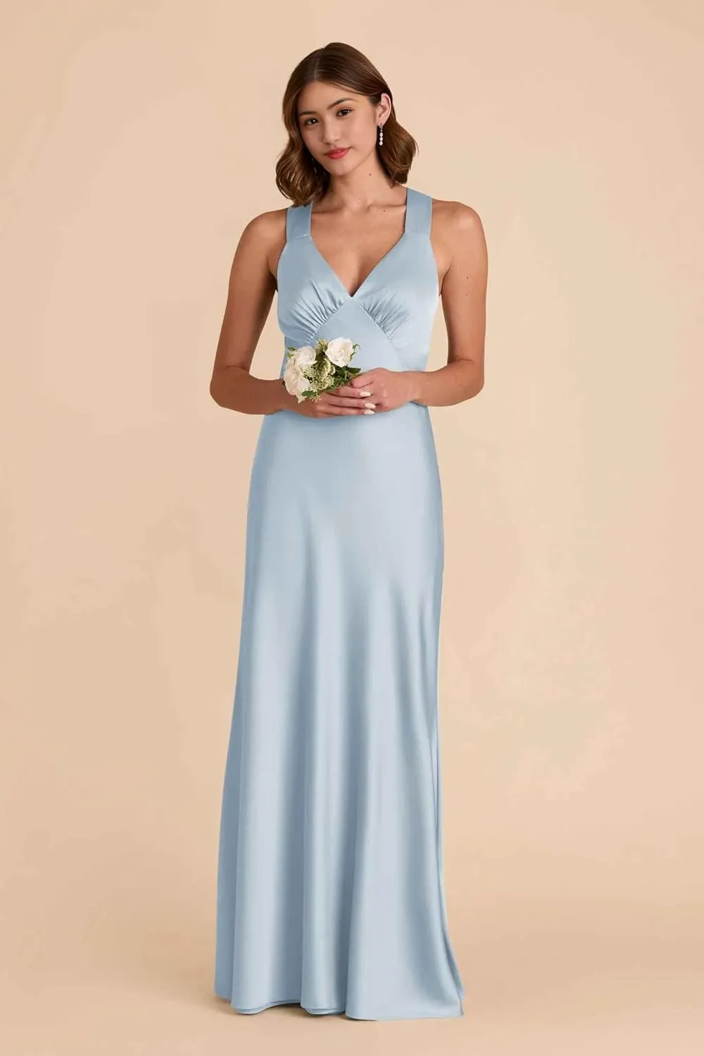 Bridemaid Dresses Spaghetti Strap v-Neck Marmaid Floor Length Dresses for Women Formal