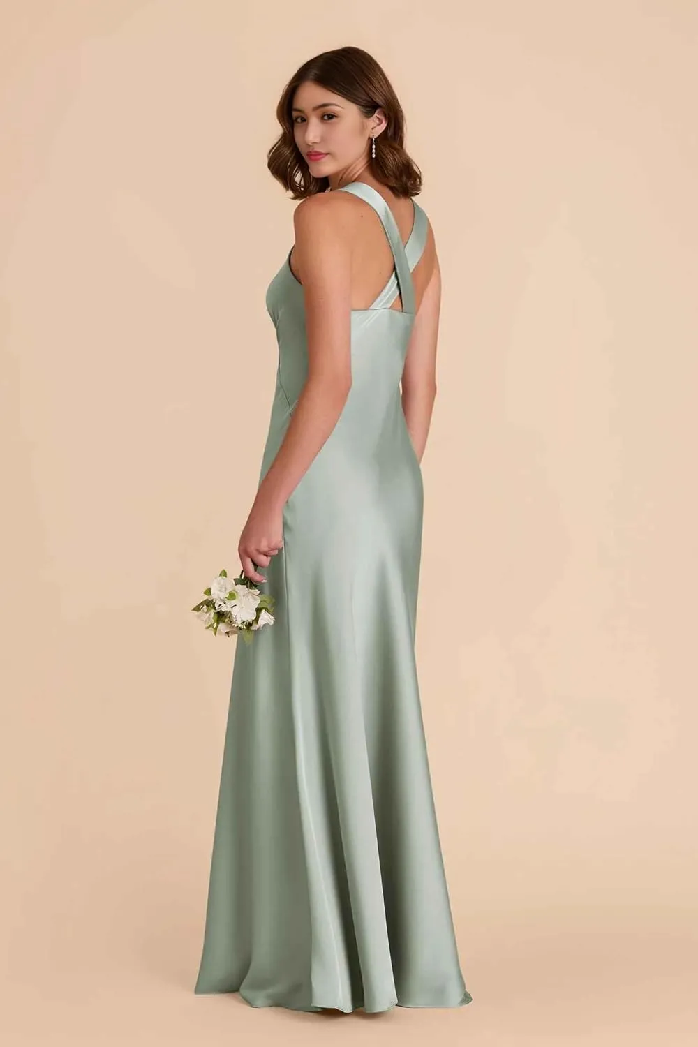 Bridemaid Dresses Spaghetti Strap v-Neck Marmaid Floor Length Dresses for Women Formal
