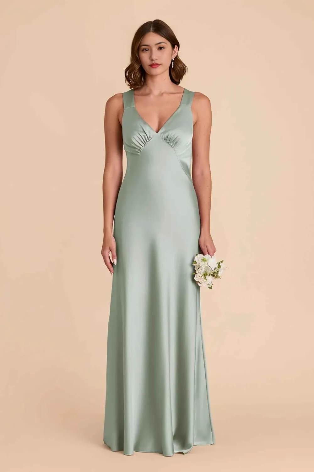 Bridemaid Dresses Spaghetti Strap v-Neck Marmaid Floor Length Dresses for Women Formal