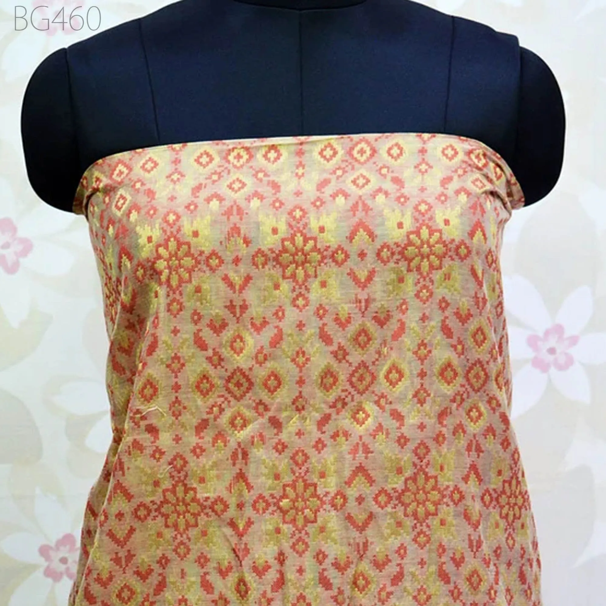 Bridesmaid Wedding Dress brocade by the Yard Fabric Banarasi Indian Chanderi Silk Home Furnishing Curtains Cushion Cover Banaras Brocade