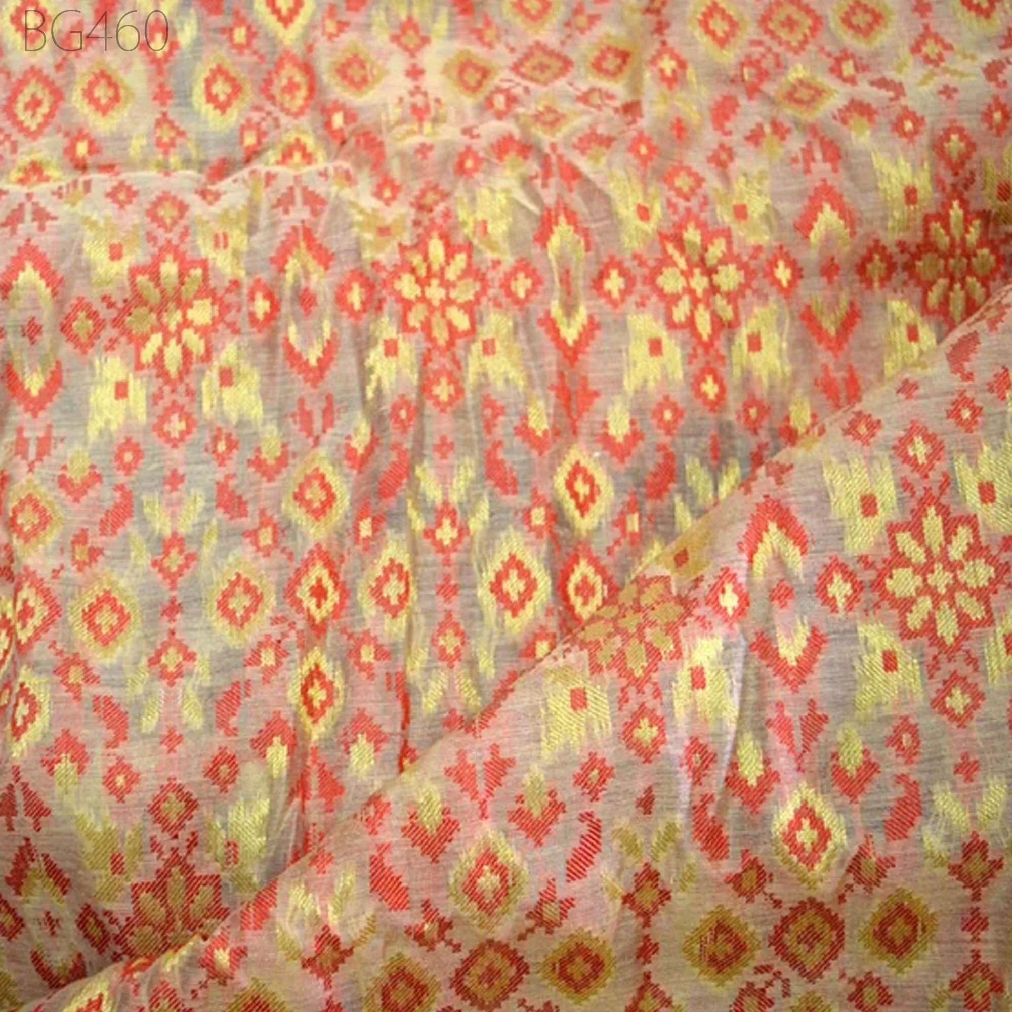 Bridesmaid Wedding Dress brocade by the Yard Fabric Banarasi Indian Chanderi Silk Home Furnishing Curtains Cushion Cover Banaras Brocade