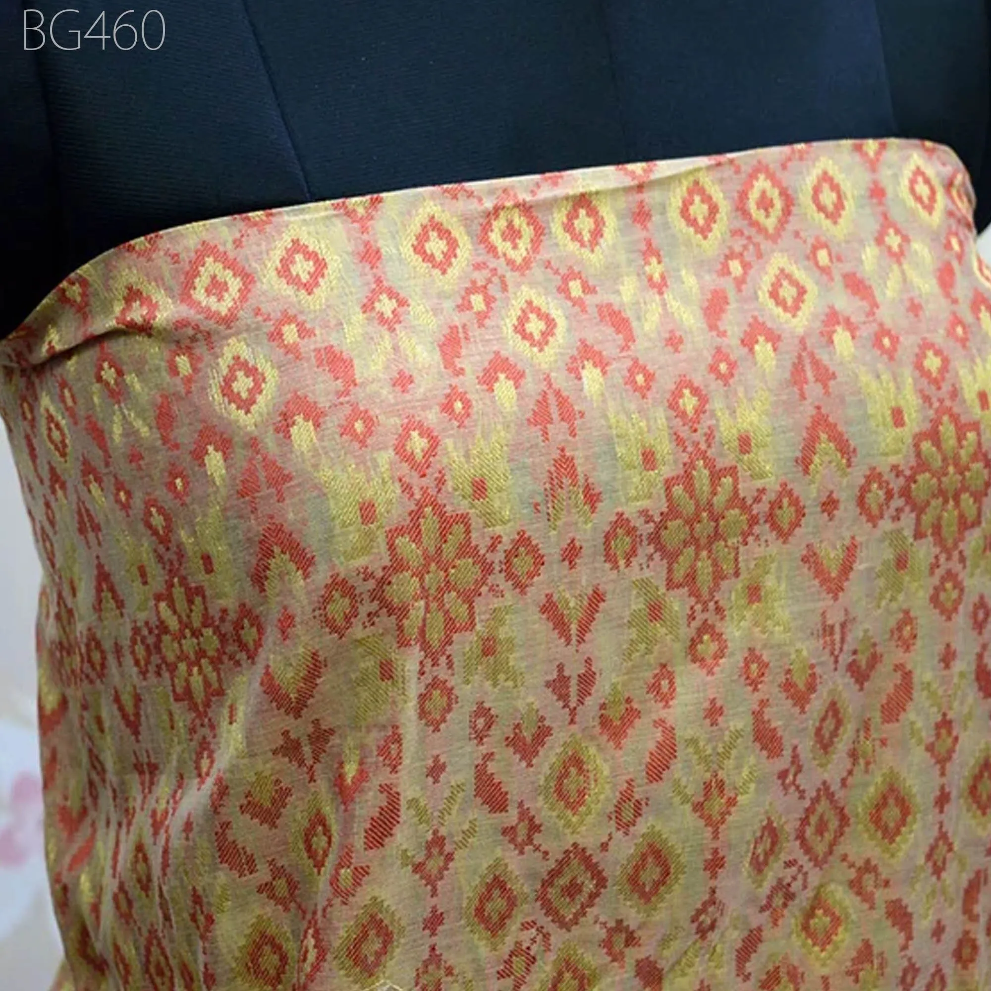 Bridesmaid Wedding Dress brocade by the Yard Fabric Banarasi Indian Chanderi Silk Home Furnishing Curtains Cushion Cover Banaras Brocade