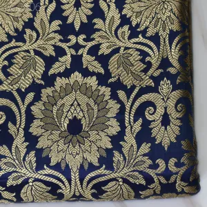 Brocade by the Yard Indian Fabric Gold Banarasi Dress material for Wedding Dresses Costumes lehnga Blended Sewing Crafting Curtains