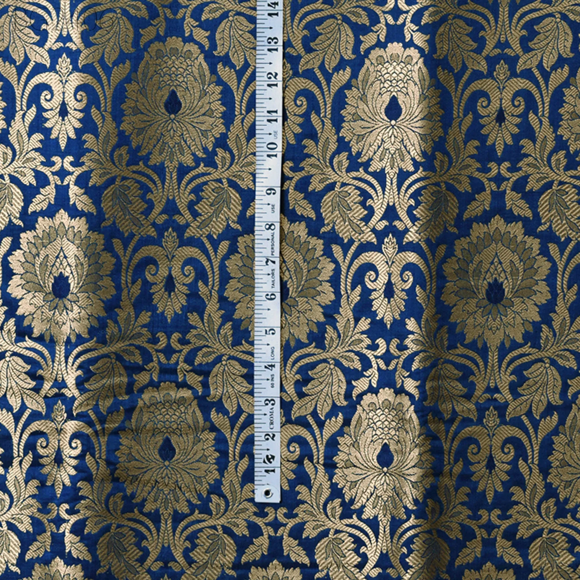 Brocade by the Yard Indian Fabric Gold Banarasi Dress material for Wedding Dresses Costumes lehnga Blended Sewing Crafting Curtains