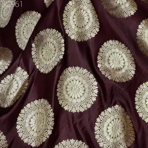 Burgundy Banarasi Brocade Fabric by the Yard Indian Wedding Dresses Blouse Home Decor Table Runner Crafting Bridal Costume Sewing Cushion