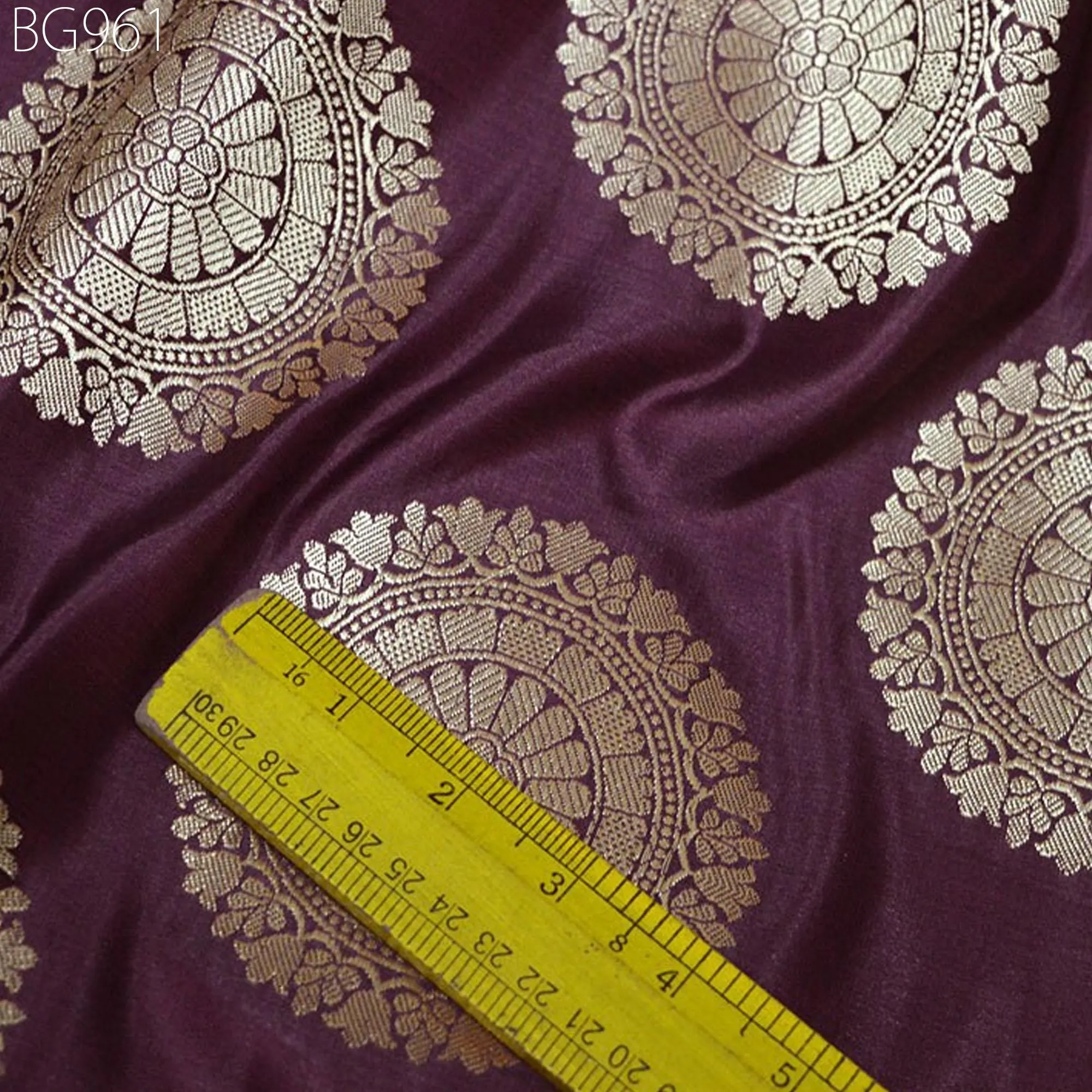 Burgundy Banarasi Brocade Fabric by the Yard Indian Wedding Dresses Blouse Home Decor Table Runner Crafting Bridal Costume Sewing Cushion