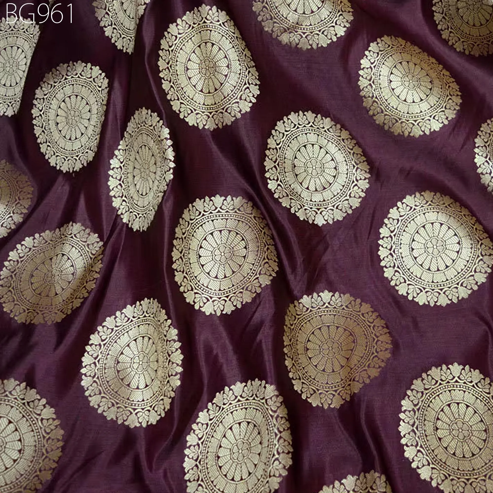 Burgundy Banarasi Brocade Fabric by the Yard Indian Wedding Dresses Blouse Home Decor Table Runner Crafting Bridal Costume Sewing Cushion